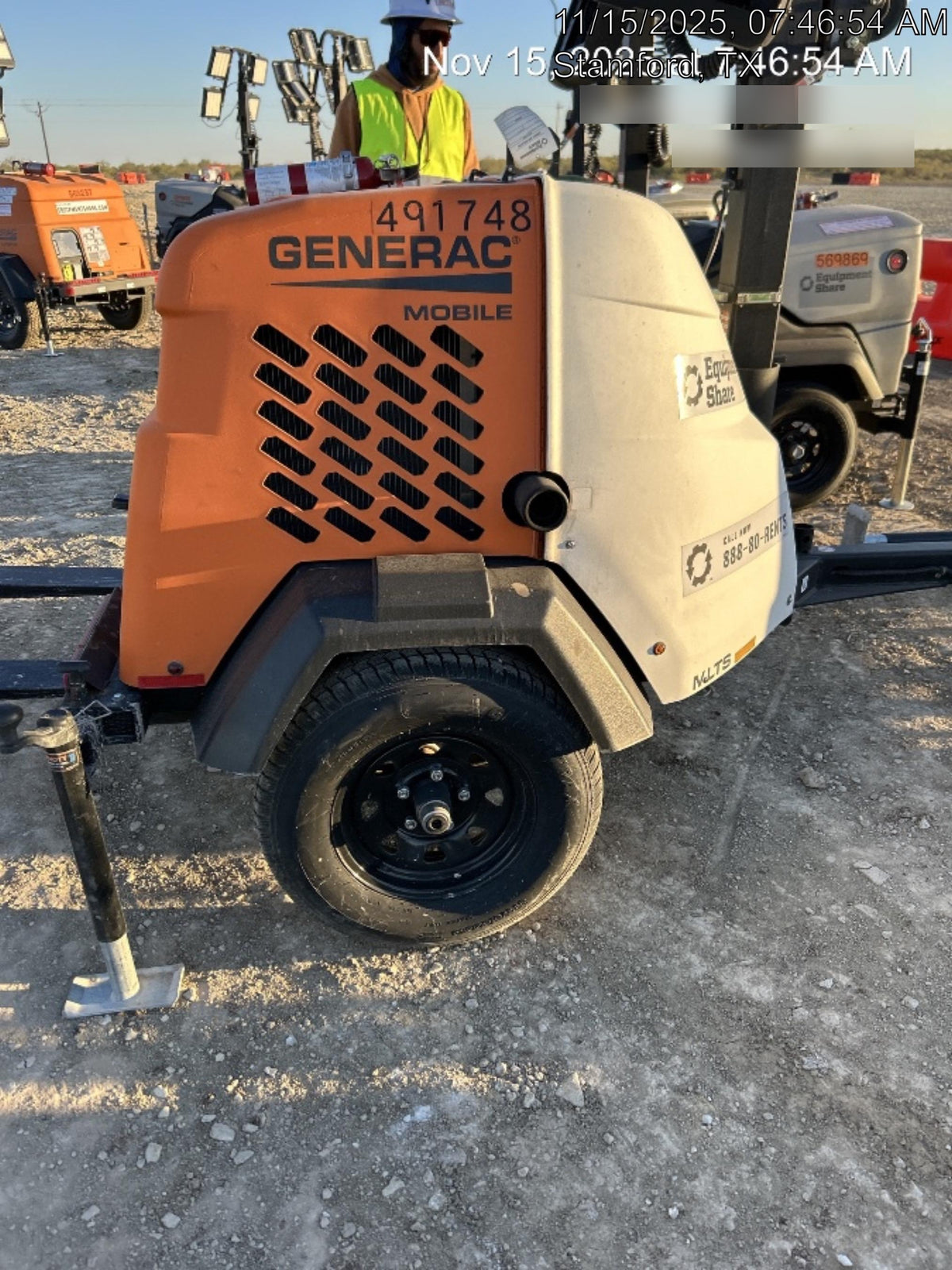 2025 Generac MLTS-4 Diesel, Mitsubishi L2E, 7.1 hp @1800 rpm, Flex Switch 120V Input, Powerzone Controller, (4) 320W LED Lights, 4kW Generator, 39.9 Gal Fuel Tank, 2" Ball, ES Decals