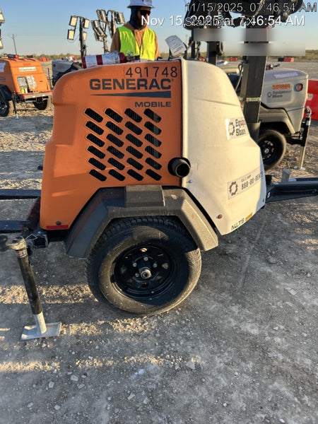2025 Generac MLTS-4 Diesel, Mitsubishi L2E, 7.1 hp @1800 rpm, Flex Switch 120V Input, Powerzone Controller, (4) 320W LED Lights, 4kW Generator, 39.9 Gal Fuel Tank, 2" Ball, ES Decals