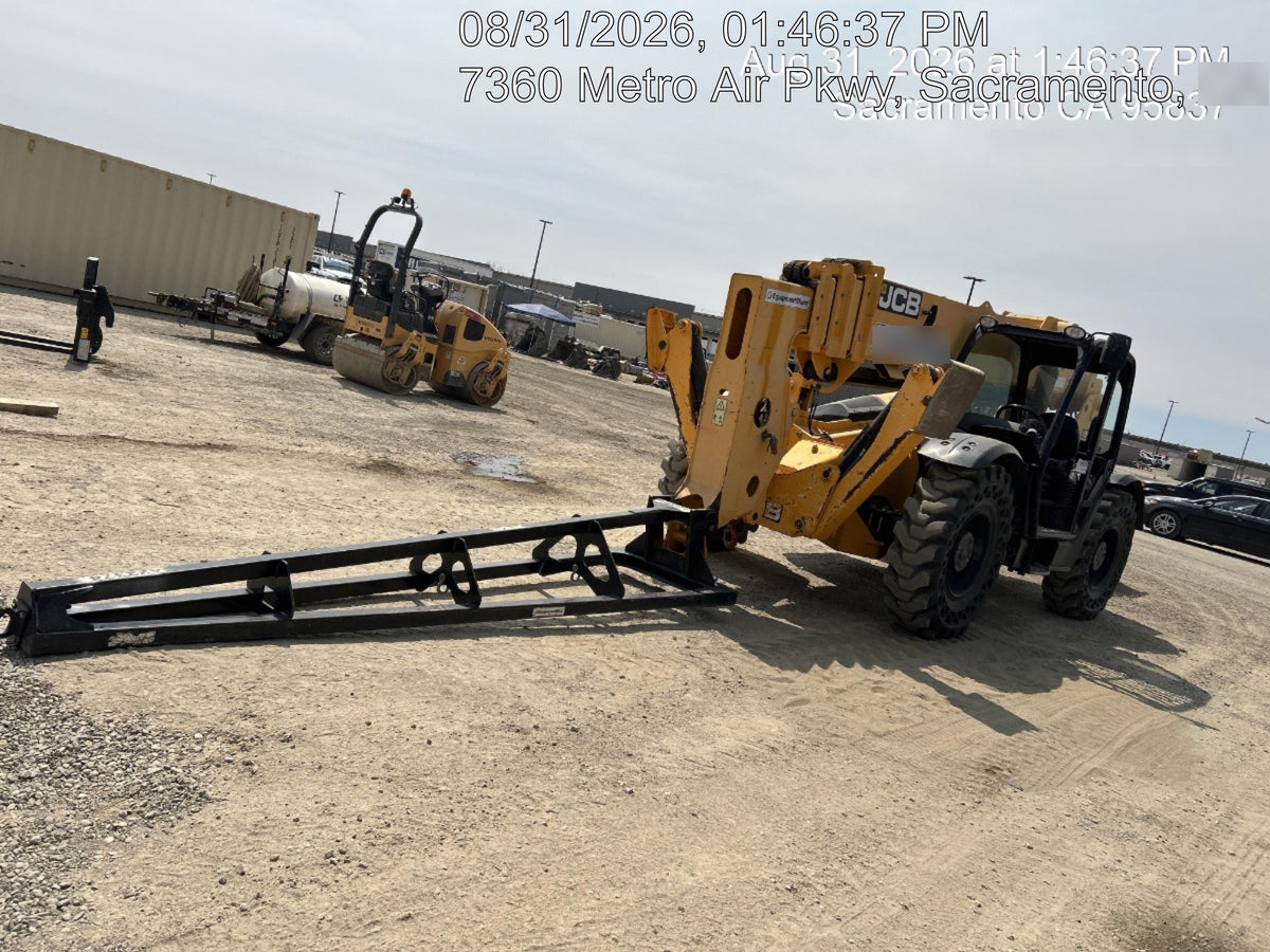 2019 JCB 510-56 Open ROPS, 74 HP, Solid Tires, Worklights, Beacon, Aux Hydraulics, Lifting Eye w/66" Carriage/60" Forks