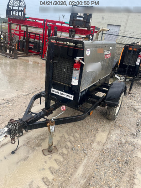 2019 Lincoln Electric Vantage 322 Welder Ready-Pak 3, Two wheel trailer, Fender and Light kit, Cable Rack