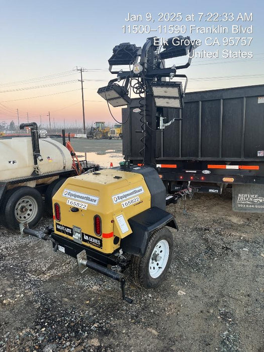 2021 Allmand NLV3GR (4) LED Light Fixture 350W, 23' Vertical Mast, 3kW Prime, Towable, Deep Sea L401, Leveling Jacks, Yanmar T4F 5.8hp