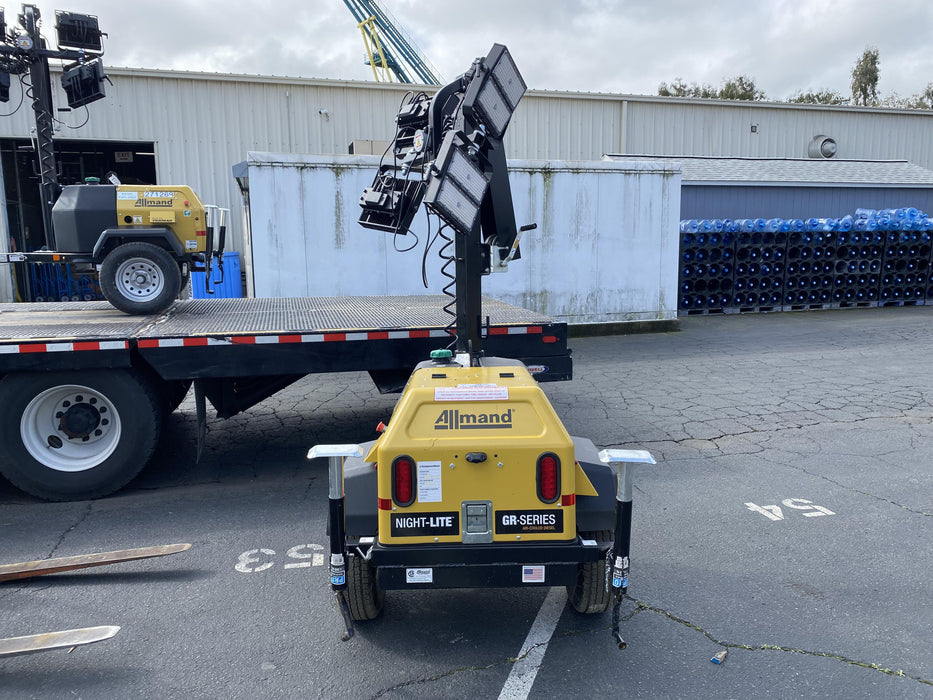 2022 Allmand NLV3GR (4) LED Light Fixture 350W, 23' Vertical Mast, 3kW Prime, Towable, ES Decals, T3