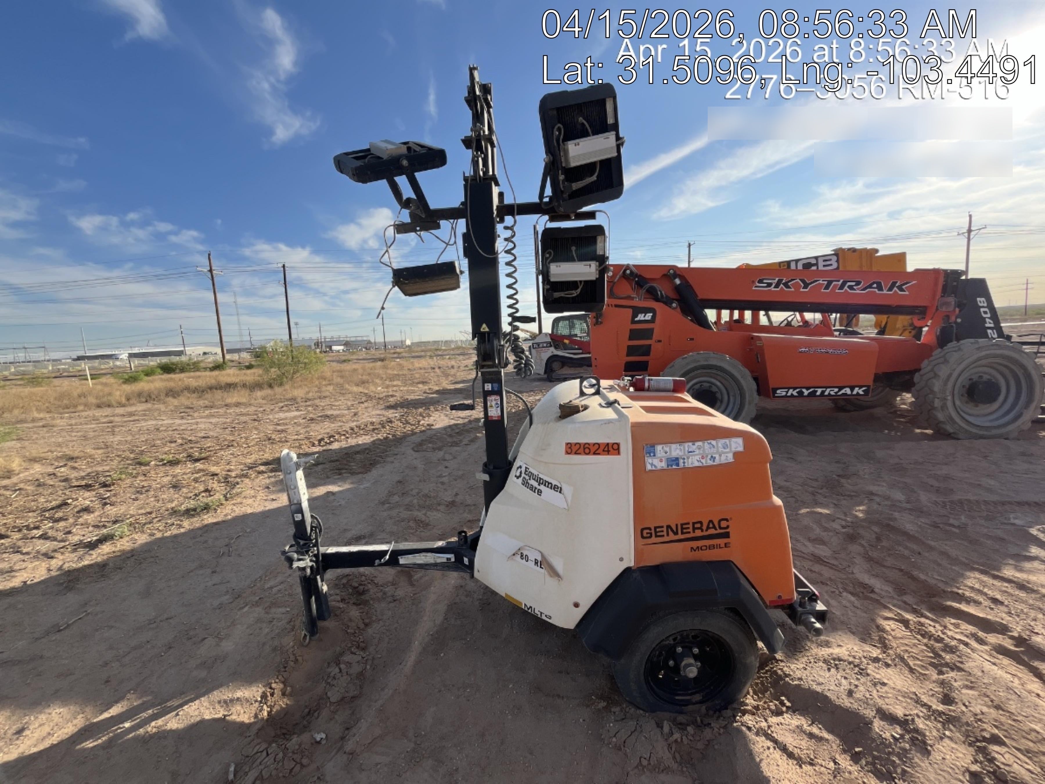 2023 Generac MLT2 Diesel, Flex Switch 120V Input, Powerzone Controller, (4) 320W LED Lights, 4kW Generator, 39.9 Gal Fuel Tank, 2" Ball, T3