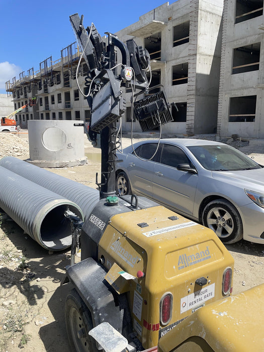 2022 Allmand NLV3GR (4) LED Light Fixture 350W, 23' Vertical Mast, 3kW Prime, Towable, ES Decals, T3