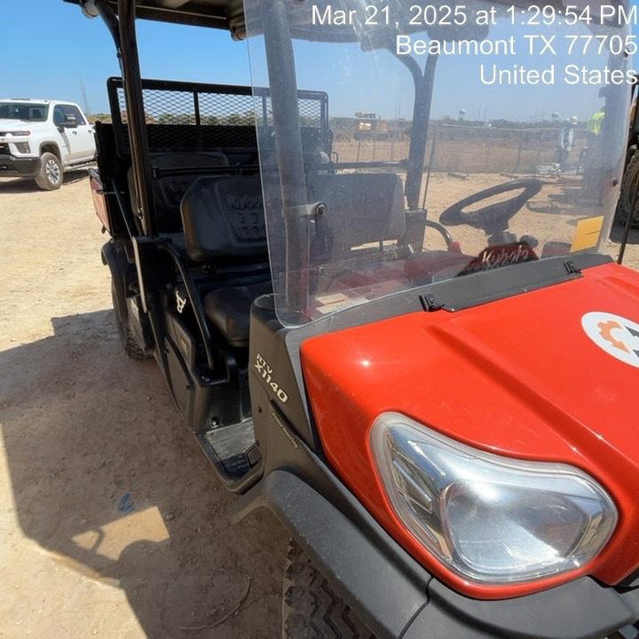 2021 Kubota RTV-X1140W-H Plastic Canopy, Windshield Acrylic Clear, LED Strobe Light, Wire Harness Kit, Back up Alarm