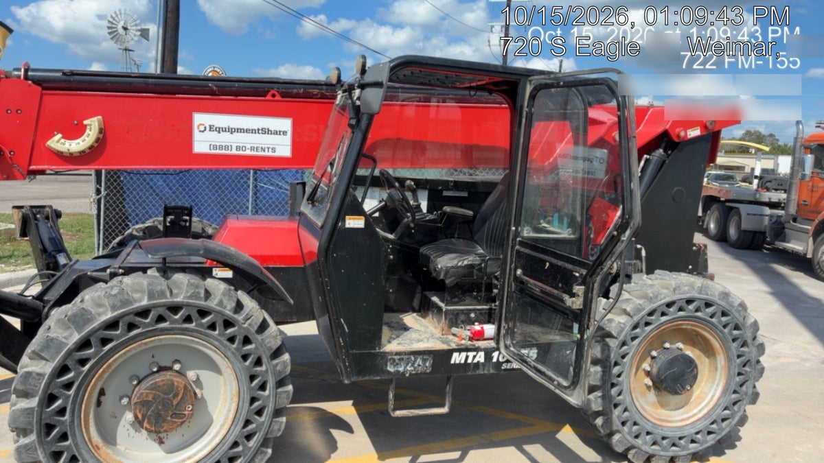 2019 Manitou MTA10055 Cab/Heat/Air, 120 HP, Solid Tires, Work Lights, Lift Hook, Auxiliary Hydraulics w/66" Carriage and 60" Forks