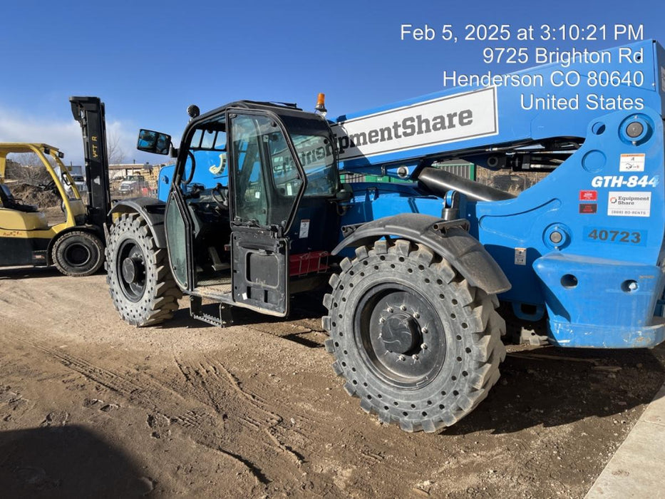 2019 Genie GTH-844 Cab/Heat/AC, Solid RT Tires, LED Work Lights, Beacon 60" QA Carriage, 48" Forks