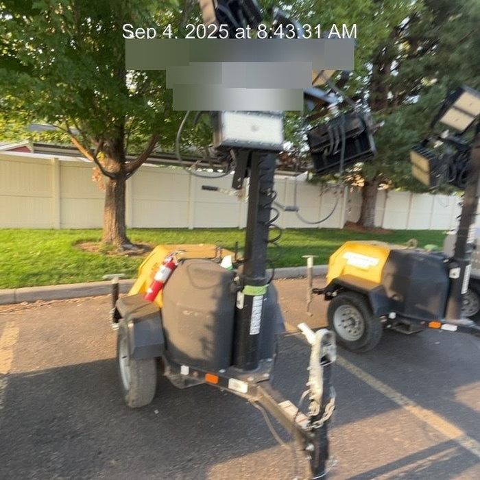 2020 Allmand NLV3GR (4) LED Light Fixture 350W, 23' Vertical Mast, 3kW Prime, Towable, Deep Sea L401, Leveling Jacks, Yanmar T4F 5.8hp