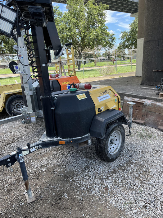 2022 Allmand NLV3GR (4) LED Light Fixture 350W, 23' Vertical Mast, 3kW Prime, Towable, Deep Sea L401, Leveling Jacks, Yanmar T4F 5.8hp