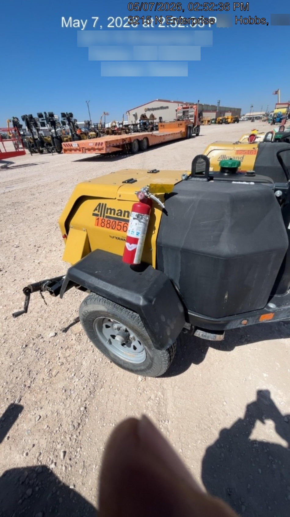 Allmand NLV3GR (4) LED Light Fixture 350W, 23' Vertical Mast, 3kW Prime, Towable, Deep Sea L401, Leveling Jacks, Yanmar T4F 5.8hp