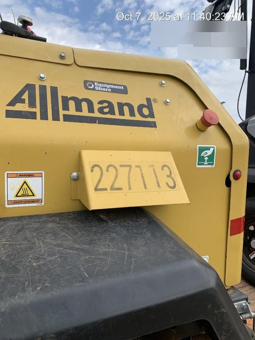 2022 Allmand NLV3GR (4) LED Light Fixture 350W, 23' Vertical Mast, 3kW Prime, Towable, Deep Sea L401, Leveling Jacks, Yanmar T4F 5.8hp