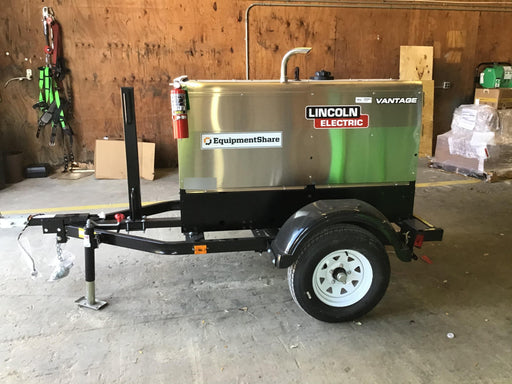 2019 Lincoln Electric Vantage 322 Welder Ready-Pak 3, Two wheel trailer, Fender and Light kit, Cable Rack