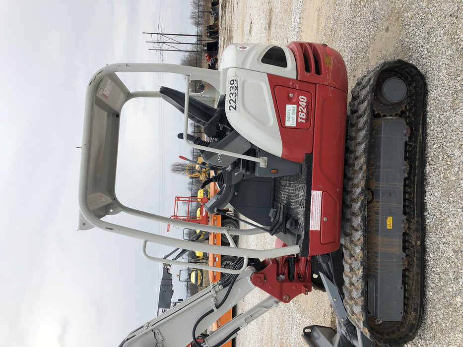 2019 Takeuchi TB240 Takeuchi TB240 Canopy w/Rubber Tracks, Auxiliary Hydraulics, Manual QC, Hydraulic Thumb, 12/18/24" Buckets