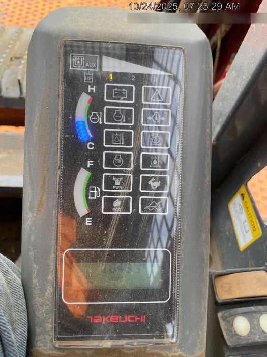 2019 Takeuchi TL8 Radial ROPS, ROPS/FOPS Canopy, 15" Wide Rubber Tracks, Back-up Alarm, Front & Rear Working Lights, Auxiliary Hydraulics, Two-Speed Travel, Electronic Monitoring System 76" HD Dirt Bucket with 8 Teeth, 20.3 cubic feet Capacity