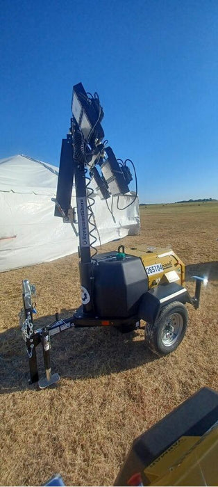 2022 Allmand NLV3GR (4) LED Light Fixture 350W, 23' Vertical Mast, 3kW Prime, Towable, ES Decals, T3