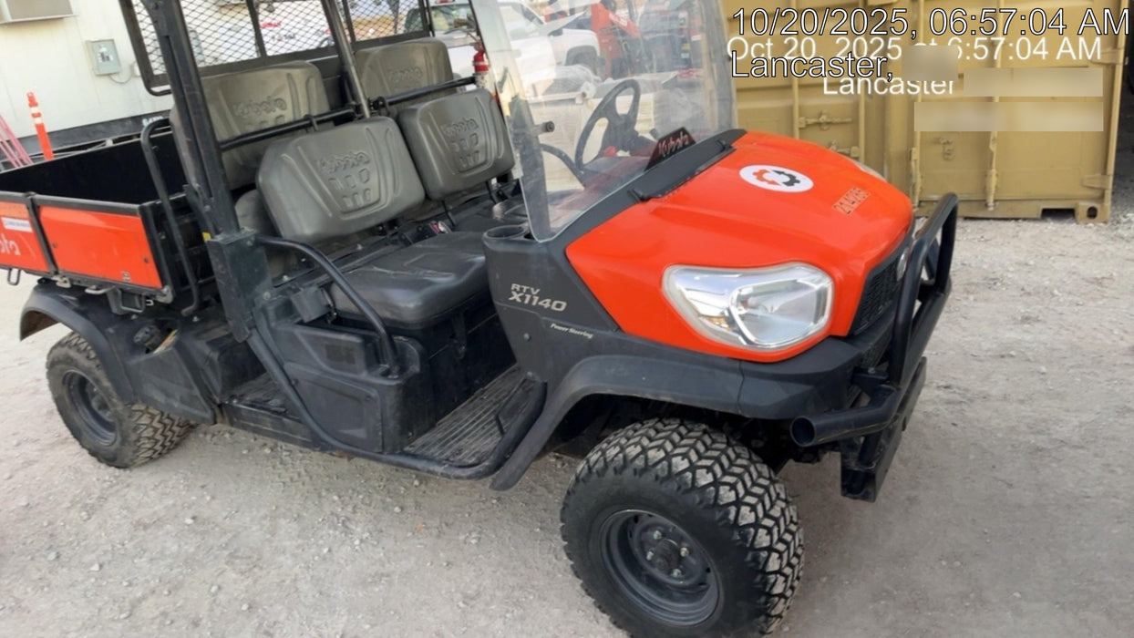 2022 Kubota RTV-X1140W-H Plastic Canopy, Windshield Acrylic Clear, LED Strobe Light, Wire Harness Kit, Back up Alarm