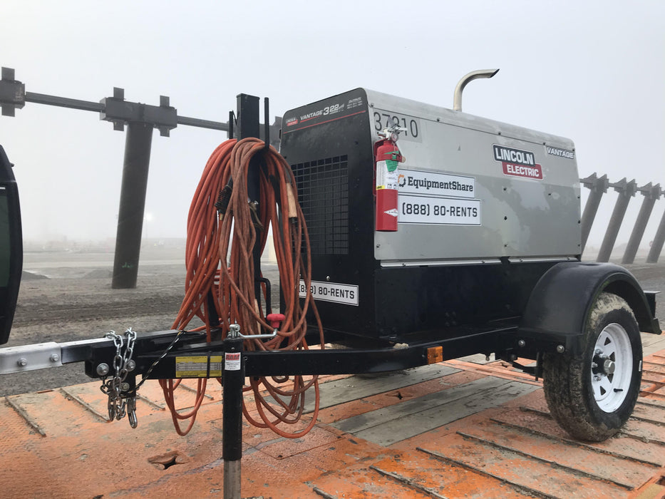 2019 Lincoln Electric Vantage 322 Ready-Pak 3, Two Wheel Trailer, Fender and Light Kit, Cable Rack