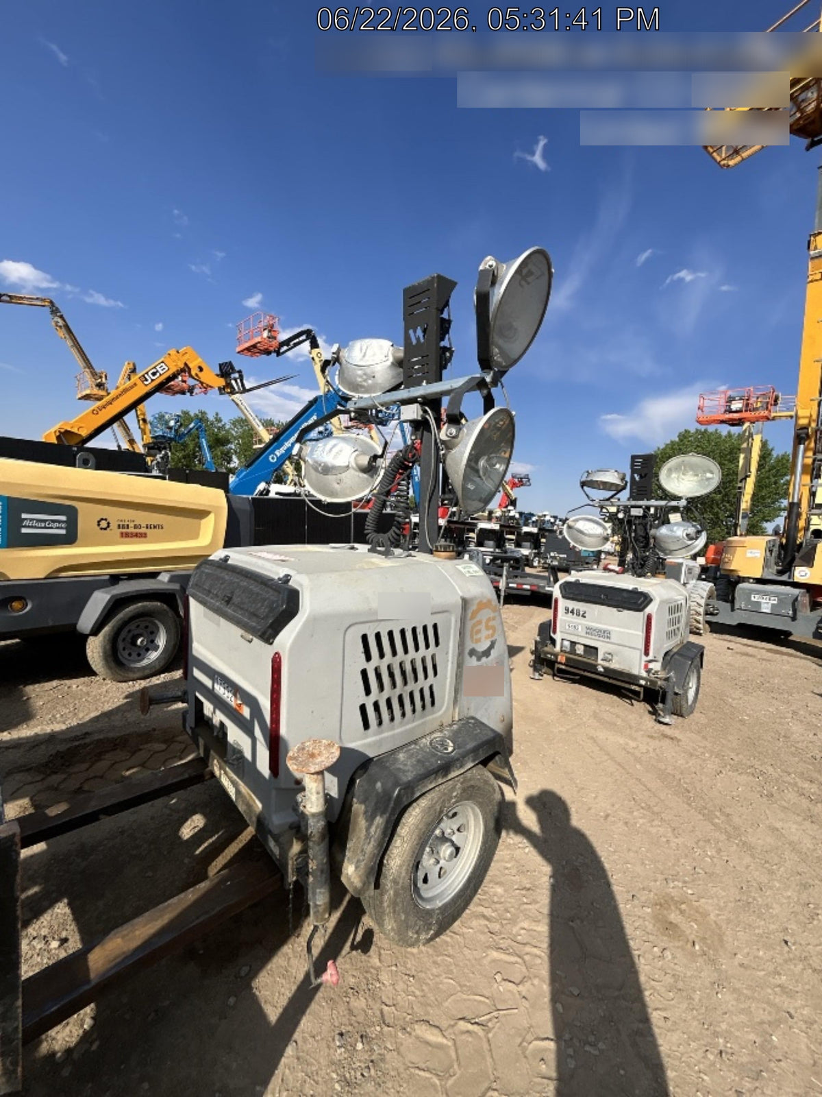 Wacker Neuson LTV6K-MH Wacker Neuson LTV6K Mobile Light Tower w/Fuel Level Sensor Installed
