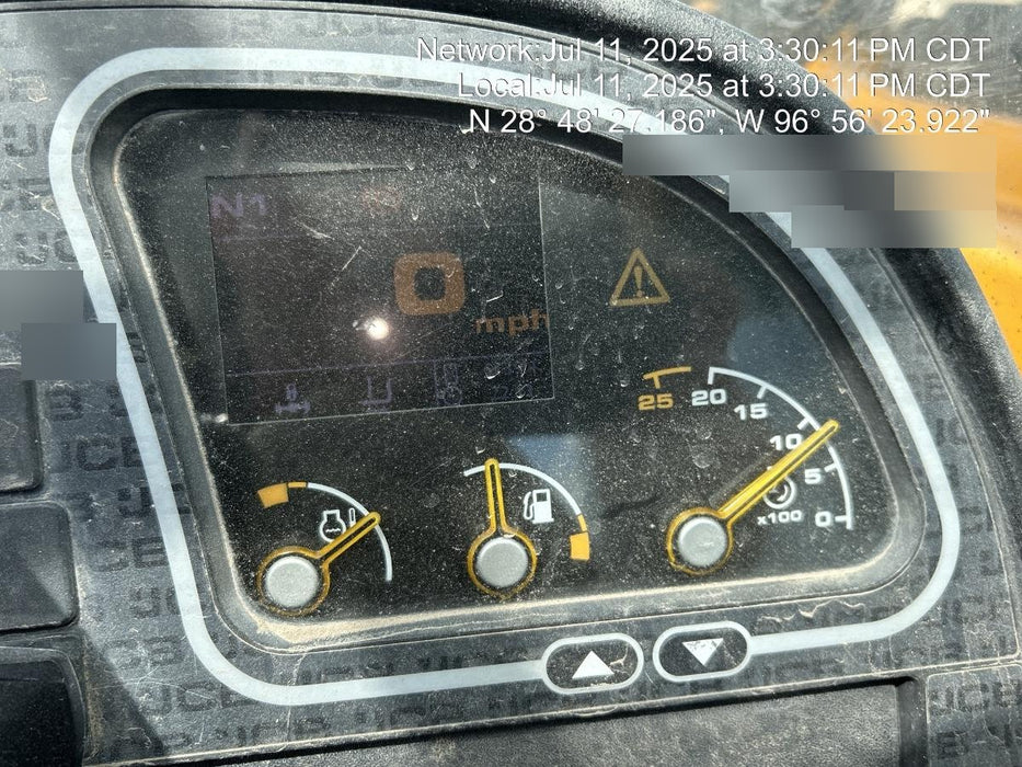 2019 JCB 510-56 74 HP w/CAB/HVAC, Beacon, Worklights, Aux Hydraulics, Solid Tires w/72" Carriage/60" Forks