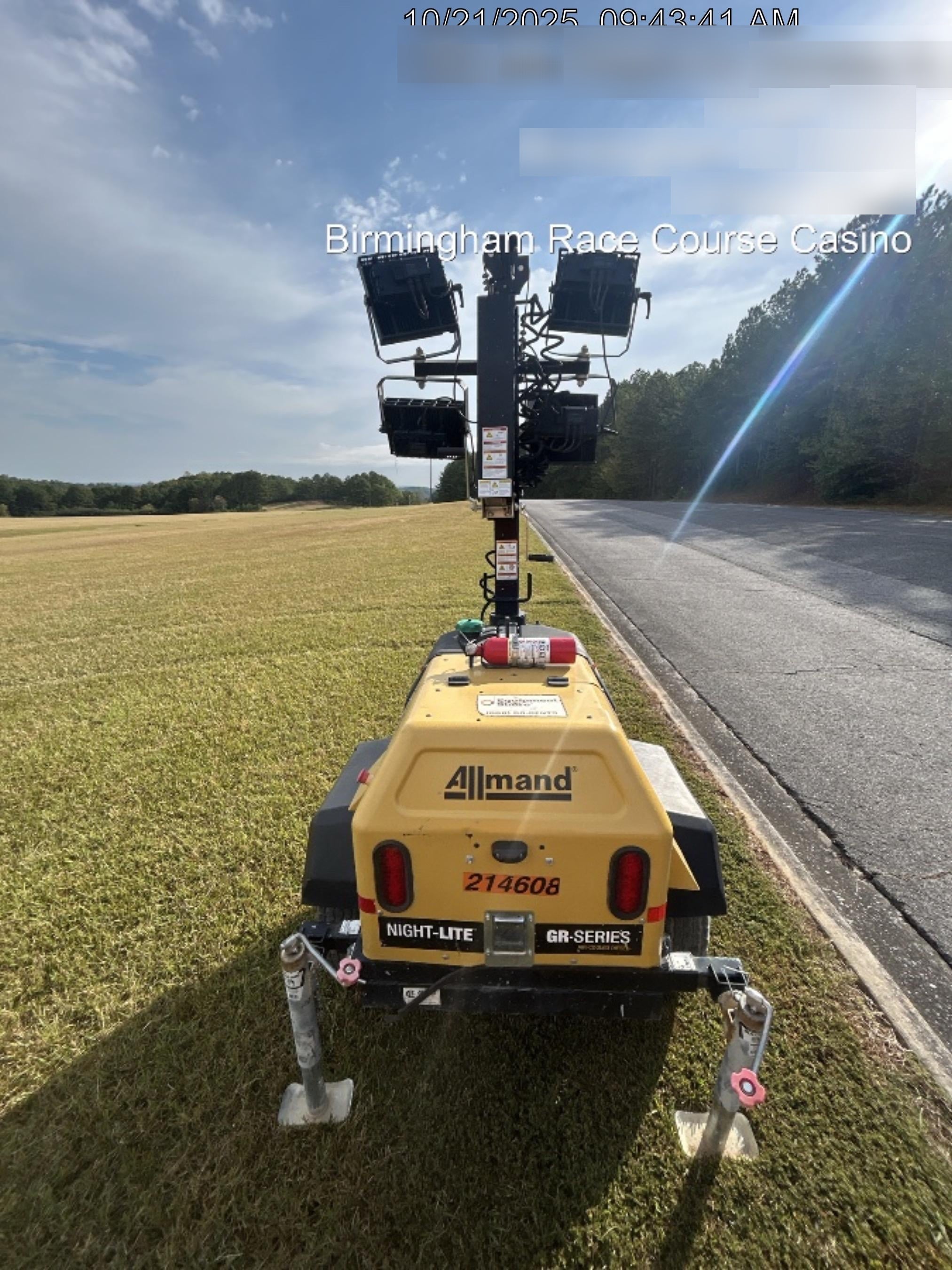 2022 Allmand NLV3GR (4) LED Light Fixture 350W, 23' Vertical Mast, 3kW Prime, Towable, Deep Sea L401, Leveling Jacks, Yanmar T4F 5.8hp