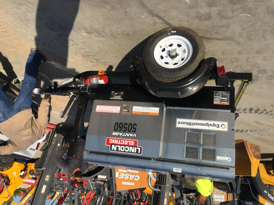 2019 Lincoln Electric Vantage 322 Welder Ready-Pak 3, Two wheel trailer, Fender and Light kit, Cable Rack
