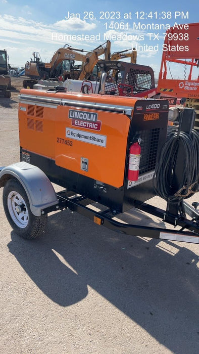 2022 Lincoln Electric LE400 Kubota V1505, Trlr, Cable Rack, Light Kit, ES Decals, T3