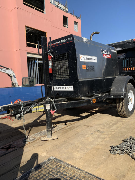 2019 Lincoln Electric Vantage 322 Ready-Pak 3, Two Wheel Trailer, Fender and Light Kit, Cable Rack