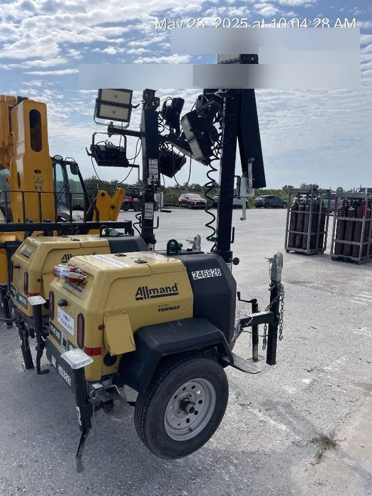 2022 Allmand NLV3GR (4) LED Light Fixture 350W, 23' Vertical Mast, 3kW Prime, Towable, ES Decals, T3