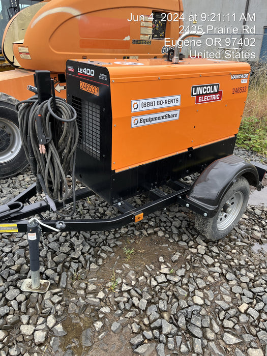 2022 Lincoln Electric LE400 Kubota V1505, Trlr, Cable Rack, Light Kit, ES Decals, T3