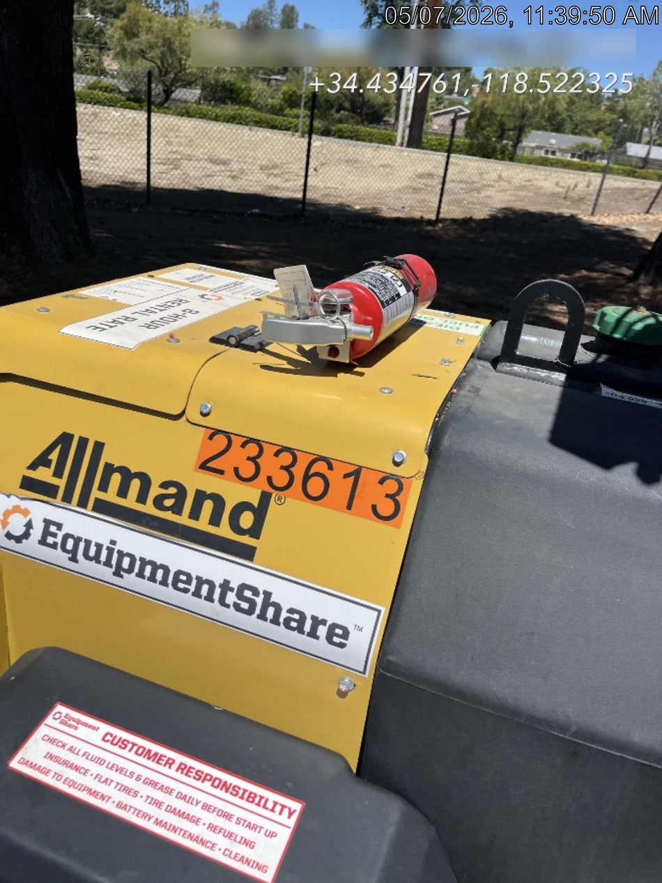 2022 Allmand NLV3GR (4) LED Light Fixture 350W, 23' Vertical Mast, 3kW Prime, Towable, Deep Sea L401, Leveling Jacks, Yanmar T4F 5.8hp