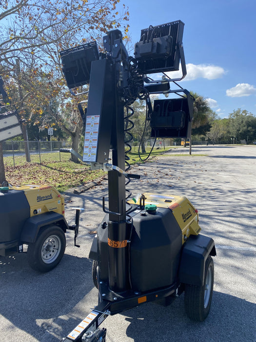 2022 Allmand NLV3GR (4) LED Light Fixture 350W, 23' Vertical Mast, 3kW Prime, Towable