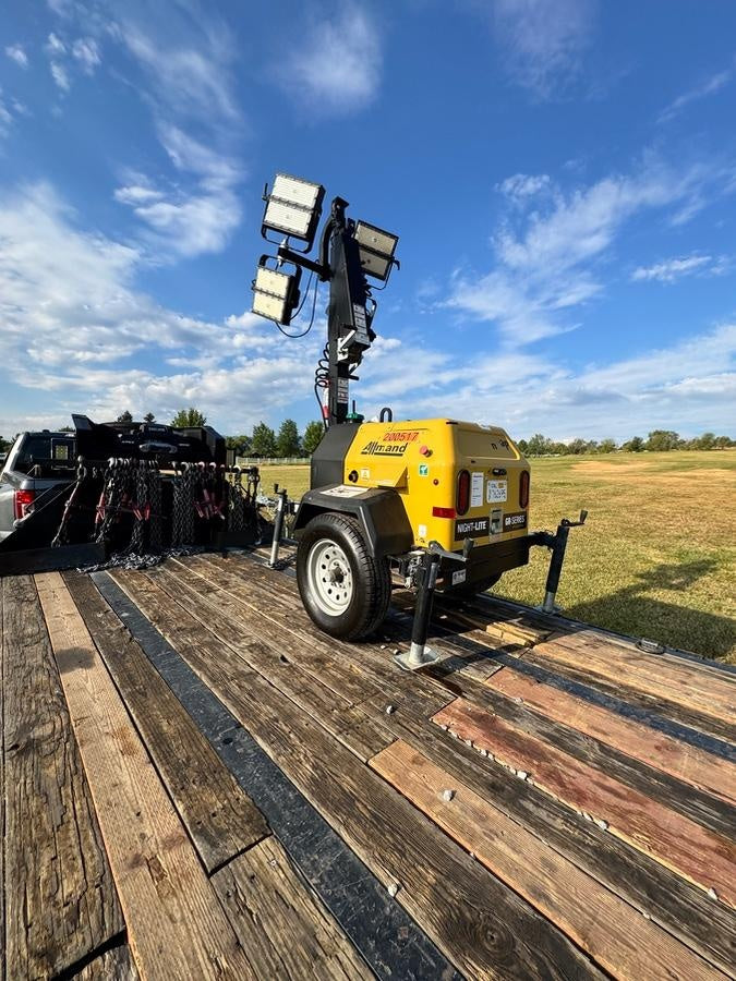2022 Allmand NLV3GR (4) LED Light Fixture 350W, 23' Vertical Mast, 3kW Prime, Towable, Deep Sea L401, Leveling Jacks, Yanmar T4F 5.8hp