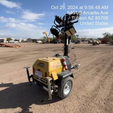 2021 Allmand NLV3GR (4) LED Light Fixture 350W, 23' Vertical Mast, 3kW Prime, Towable, Deep Sea L401, Leveling Jacks, Yanmar T4F 5.8hp