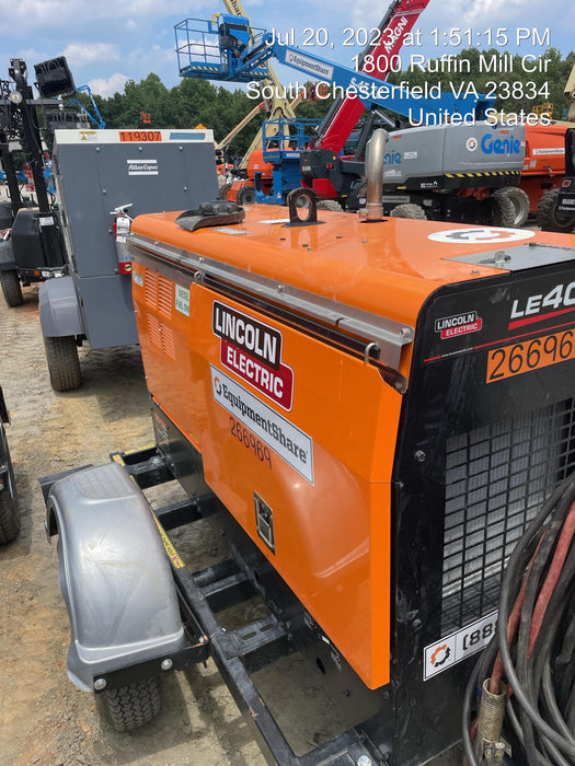 2022 Lincoln Electric LE400 Kubota V1505, Trlr, Cable Rack, Light Kit, ES Decals, T3