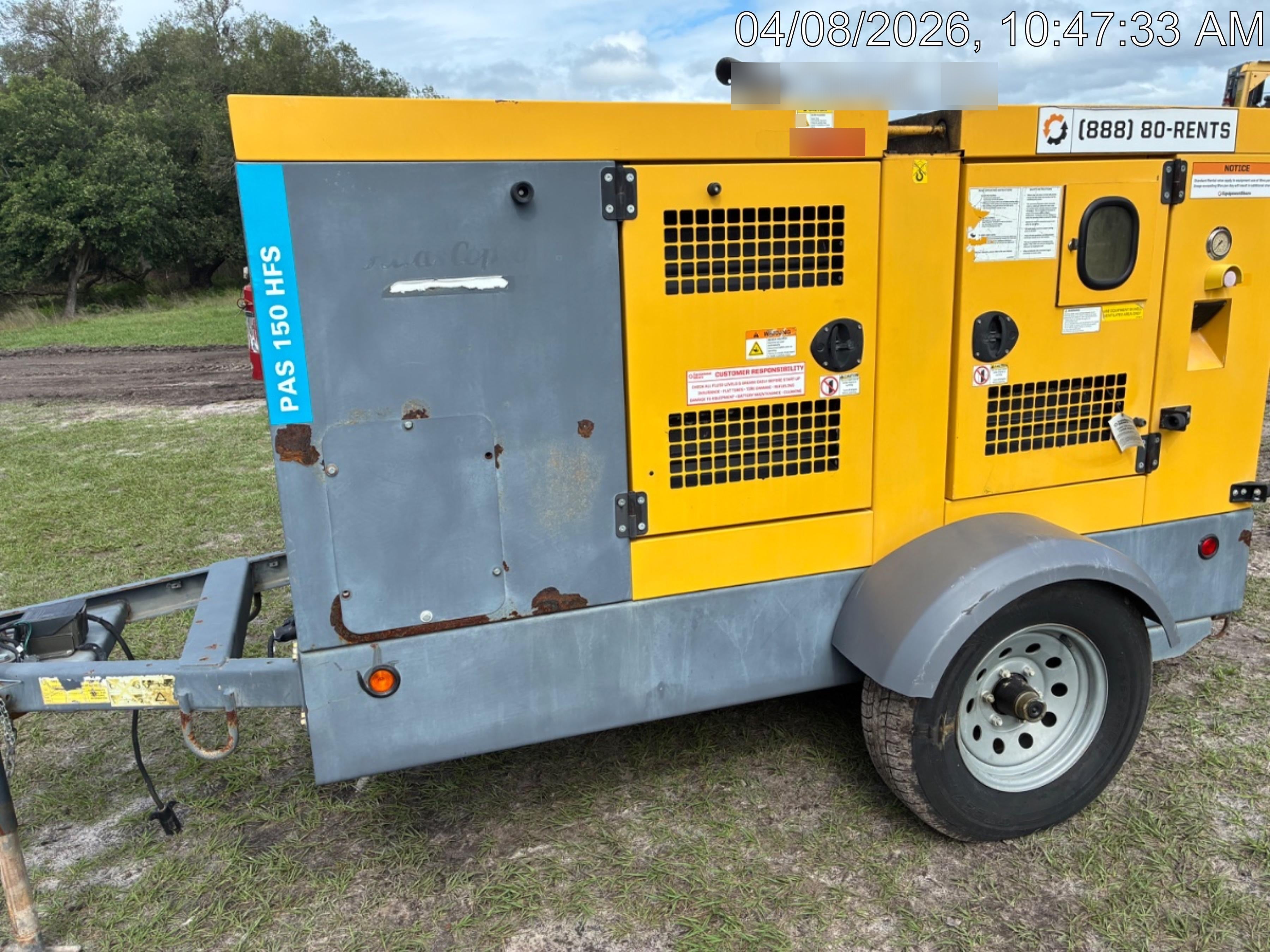 2020 ATLAS COPCO PAS 150 HF CS Enclosed