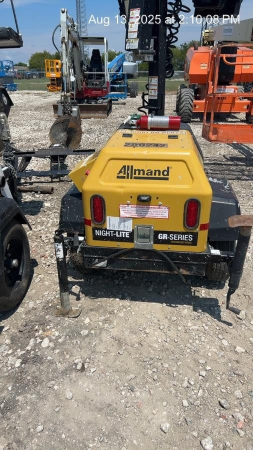 2022 Allmand NLV3GR (4) LED Light Fixture 350W, 23' Vertical Mast, 3kW Prime, Towable, Deep Sea L401, Leveling Jacks, Yanmar T4F 5.8hp