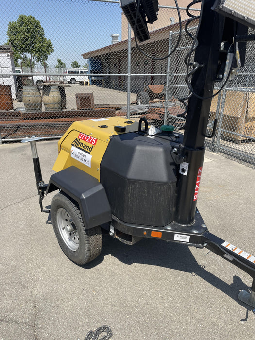 2022 Allmand NLV3GR (4) LED Light Fixture 350W, 23' Vertical Mast, 3kW Prime, Towable, ES Decals, T3