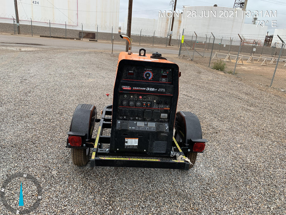 2021 Lincoln Electric Vantage 322 Vantage 322 Ready Pak 3 w/ Telematics & Decals, ORANGE (includes trailer, cable rack, fender light kit)