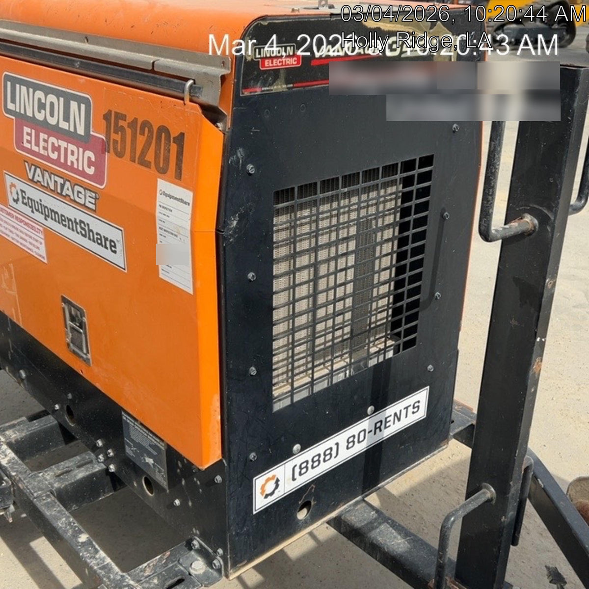 2021 Lincoln Electric Vantage 322 Vantage 322 Ready Pak 3 w/ Telematics & Decals, ORANGE (includes trailer, cable rack, fender light kit)