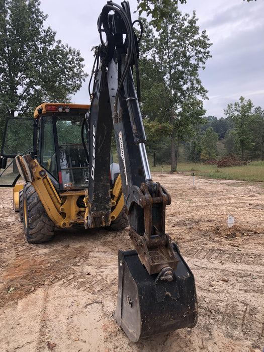 2020 John Deere 410L - Extendable Stick Cab/Heat/Air, 4WD, Extendable Stick, Pilot Controls, 2 Way Hydraulics, TAG Manual QC