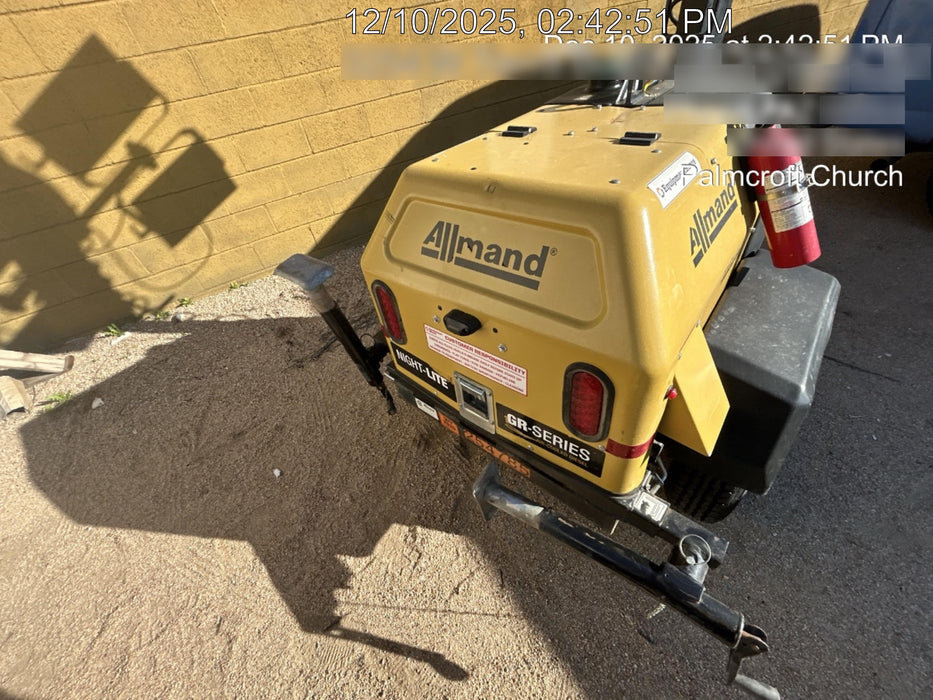 2022 Allmand NLV3GR (4) LED Light Fixture 350W, 23' Vertical Mast, 3kW Prime, Towable, ES Decals, T3