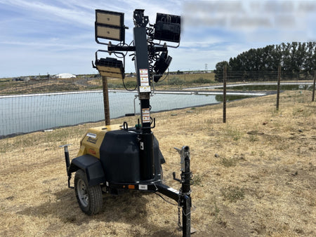 2020 Allmand NLV3GR (4) LED Light Fixture 350W, 23' Vertical Mast, 3kW Prime, Towable, Deep Sea L401, Leveling Jacks, Yanmar T4F 5.8hp