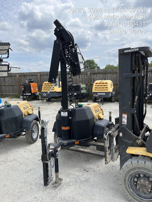 2022 Allmand NLV3GR (4) LED Light Fixture 350W, 23' Vertical Mast, 3kW Prime, Towable, Deep Sea L401, Leveling Jacks, Yanmar T4F 5.8hp