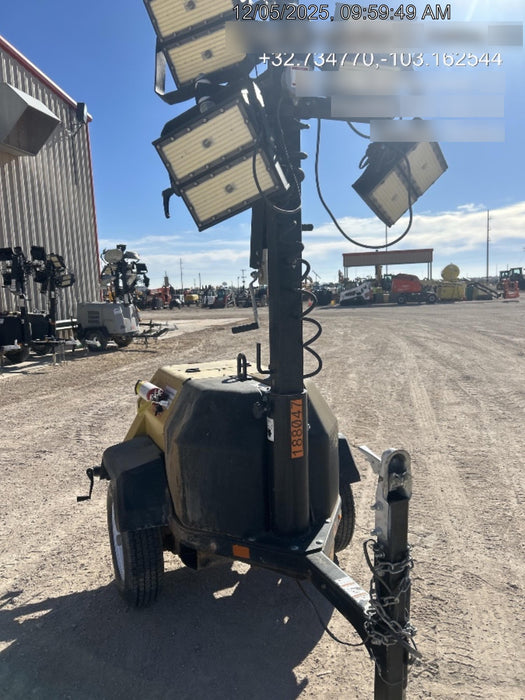 Allmand NLV3GR (4) LED Light Fixture 350W, 23' Vertical Mast, 3kW Prime, Towable, Deep Sea L401, Leveling Jacks, Yanmar T4F 5.8hp