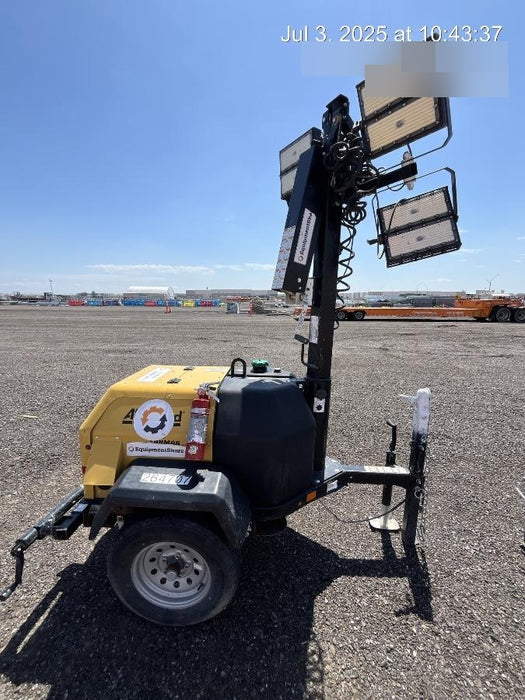 2022 Allmand NLV3GR (4) LED Light Fixture 350W, 23' Vertical Mast, 3kW Prime, Towable, ES Decals, T3