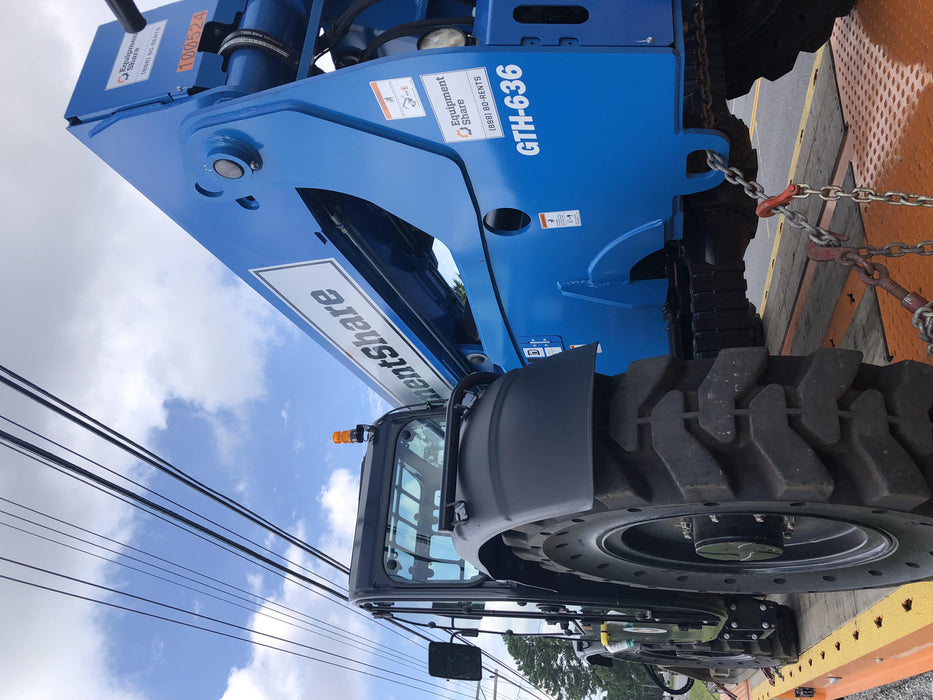 2020 Genie GTH-636 Cab/Heat/Air, Solid Tires, Work Lights, Beacon, Aux Hydraulics, Back up Alarm