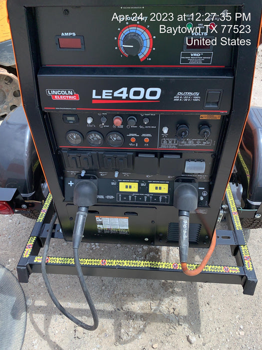 2022 Lincoln Electric LE400 Kubota V1505, Trlr, Cable Rack, Light Kit, ES Decals, T3