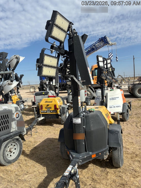 2022 Allmand NLV3GR (4) LED Light Fixture 350W, 23' Vertical Mast, 3kW Prime, Towable, Deep Sea L401, Leveling Jacks, Yanmar T4F 5.8hp