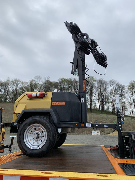 2022 Allmand NLV3GR (4) LED Light Fixture 350W, 23' Vertical Mast, 3kW Prime, Towable, Deep Sea L401, Leveling Jacks, Yanmar T4F 5.8hp