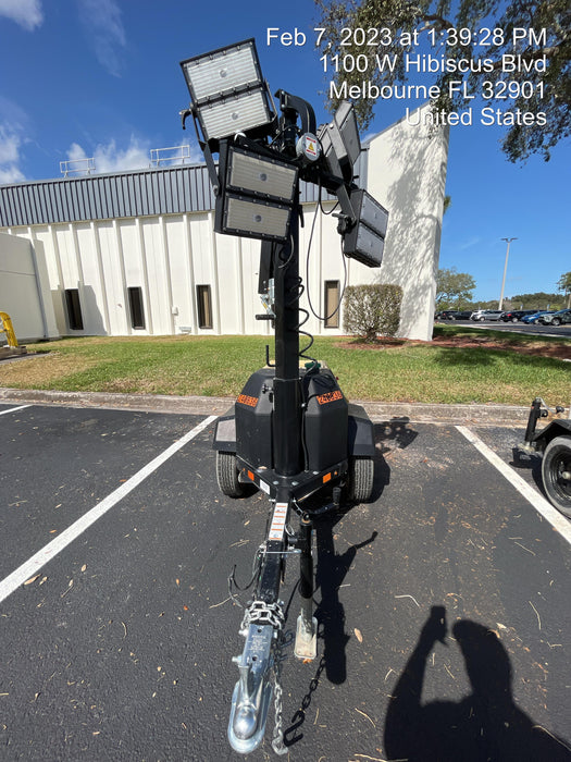 2022 Allmand NLV3GR (4) LED Light Fixture 350W, 23' Vertical Mast, 3kW Prime, Towable, Deep Sea L401, Leveling Jacks, Yanmar T4F 5.8hp